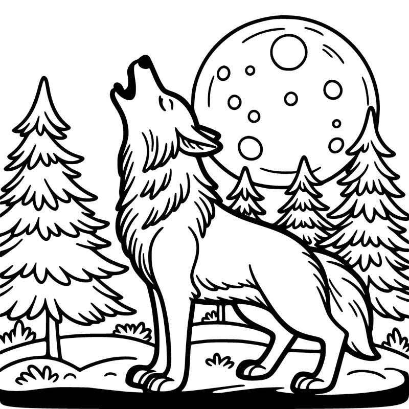 wolf howling at the moon