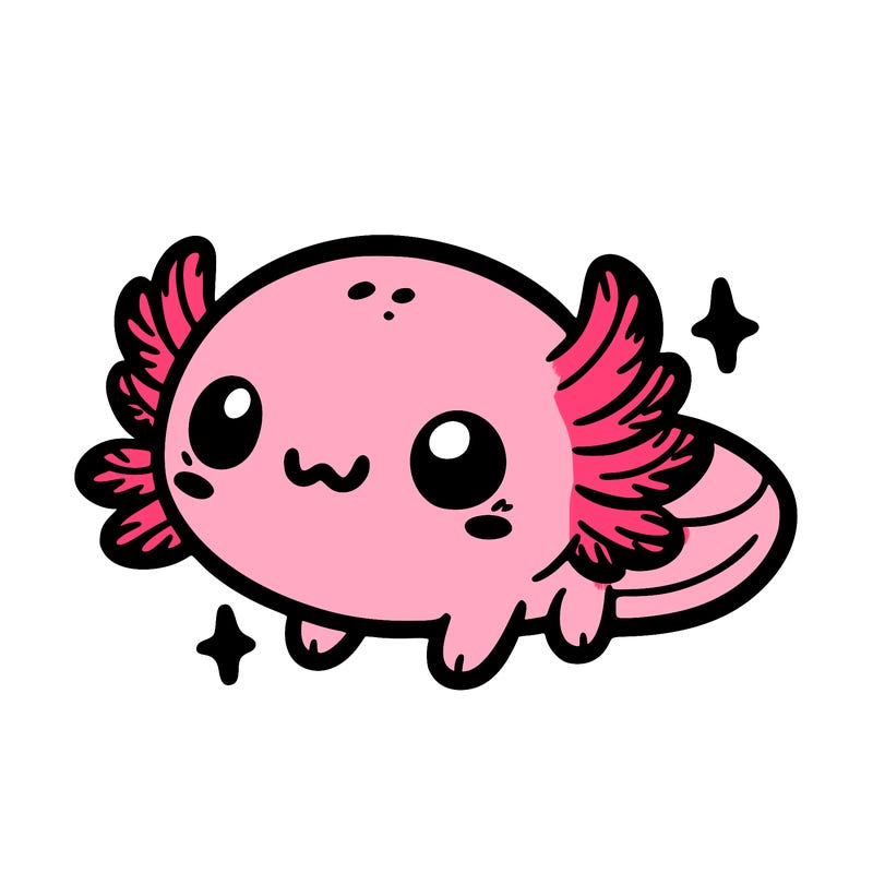 cute easy baby axolotl