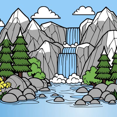 waterfall in mountain