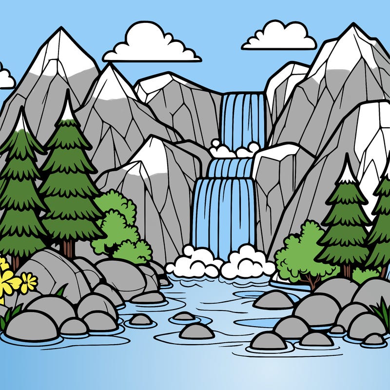 waterfall in mountain