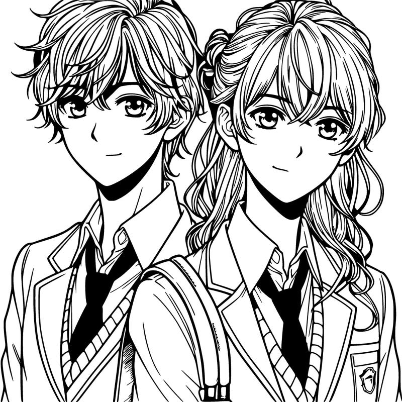 realistic manga twins