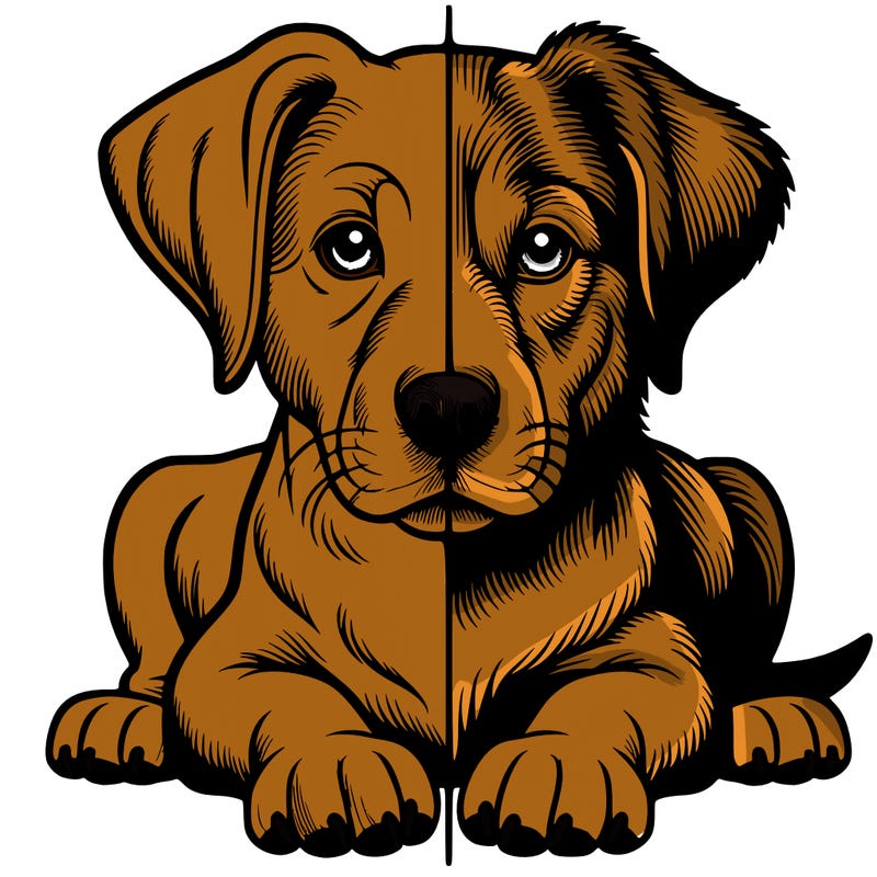 realistic dog split picture