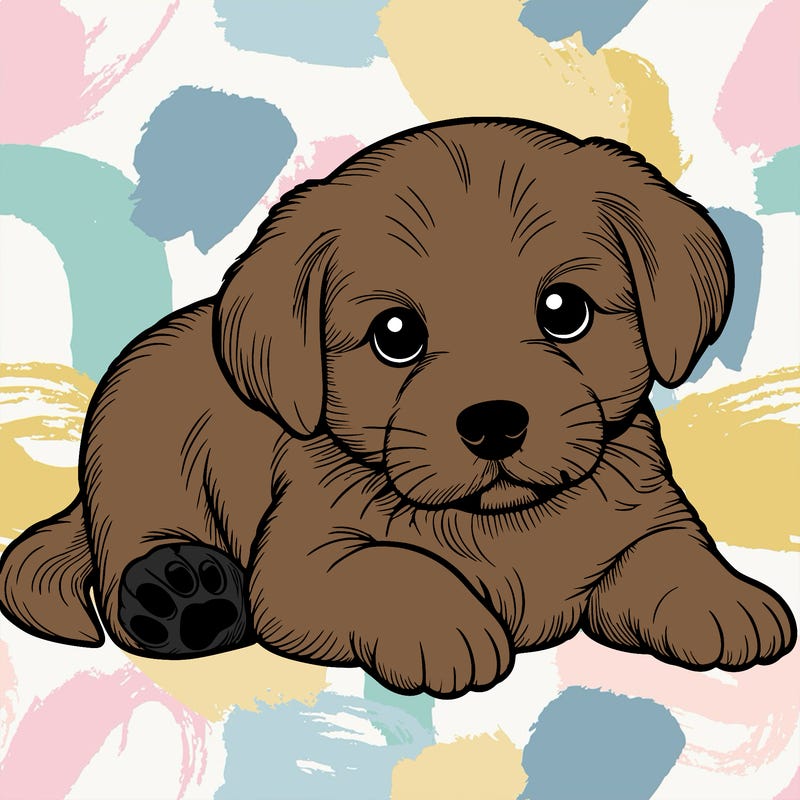 a cute realistic puppy