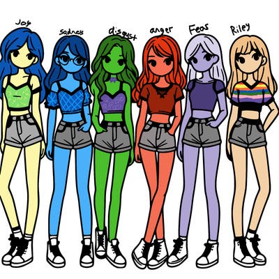 a group of girls wearing crop tops and shorts