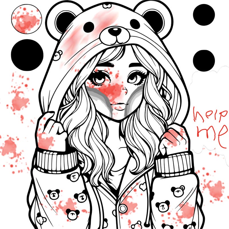realistic girl in a animal pjs hoodie
