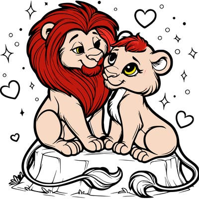 lion and lioness inlove