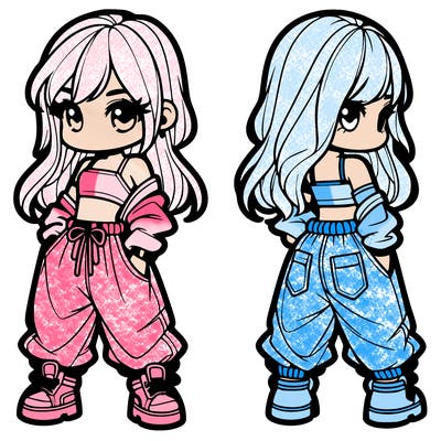 girl in crop top and baggy pants