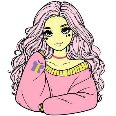 a beautiful girl in a big sweatshirt