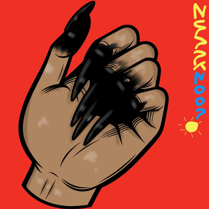 hand with long nails