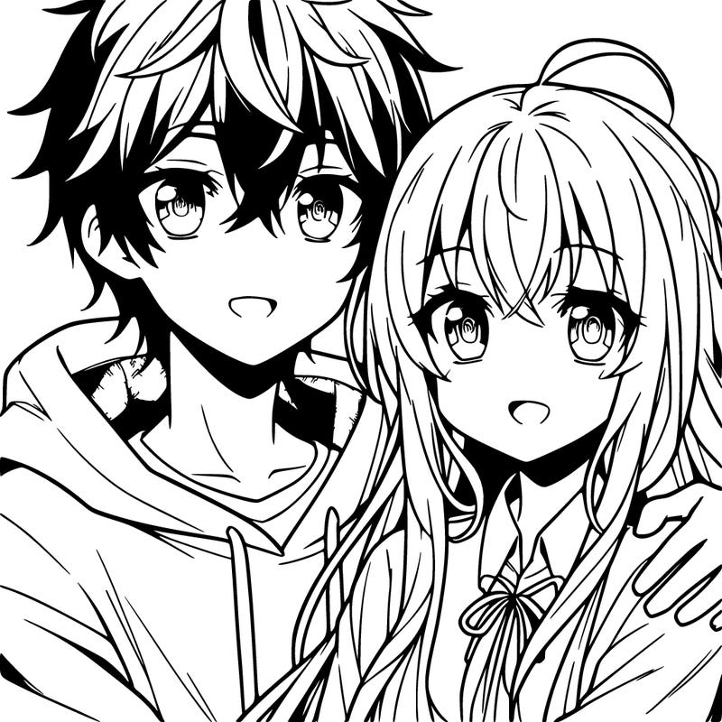 anime boy and girl