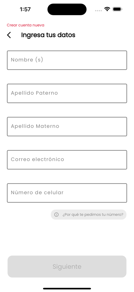 Marchand pAppe - Formulario de registro en espanol para la aplicacion Marchand pAppe