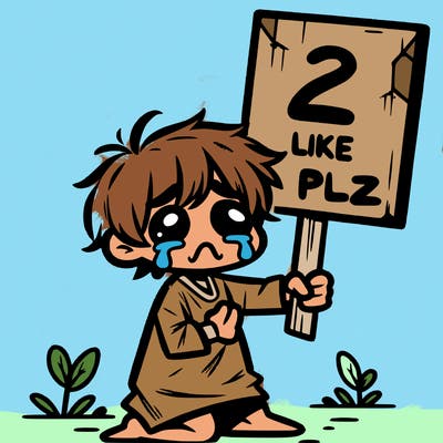 small poor toddler crying with sign that says 2 like plz