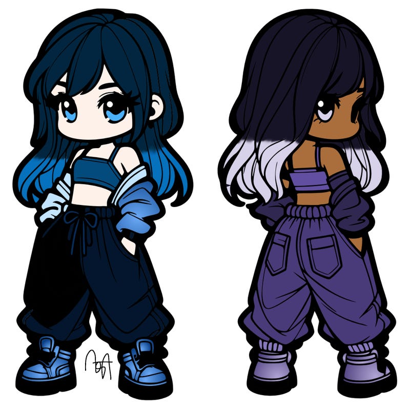 girl in crop top and baggy pants