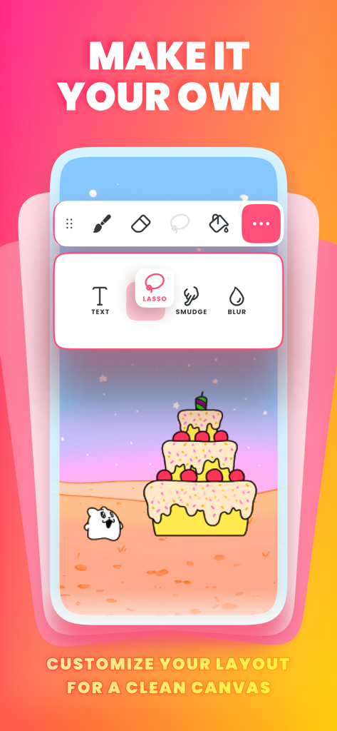 FlipaClip app interface showing customizable drawing tools and animation layout