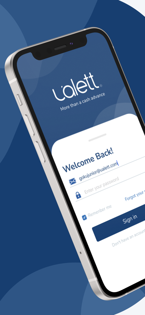 Ualett - ギグワーカー向けのUalettモバイルアプリログイン画面