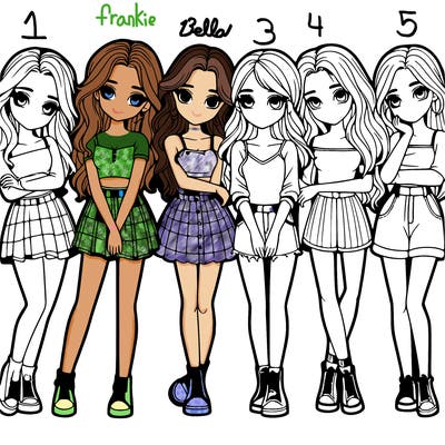 a group of girls realistic