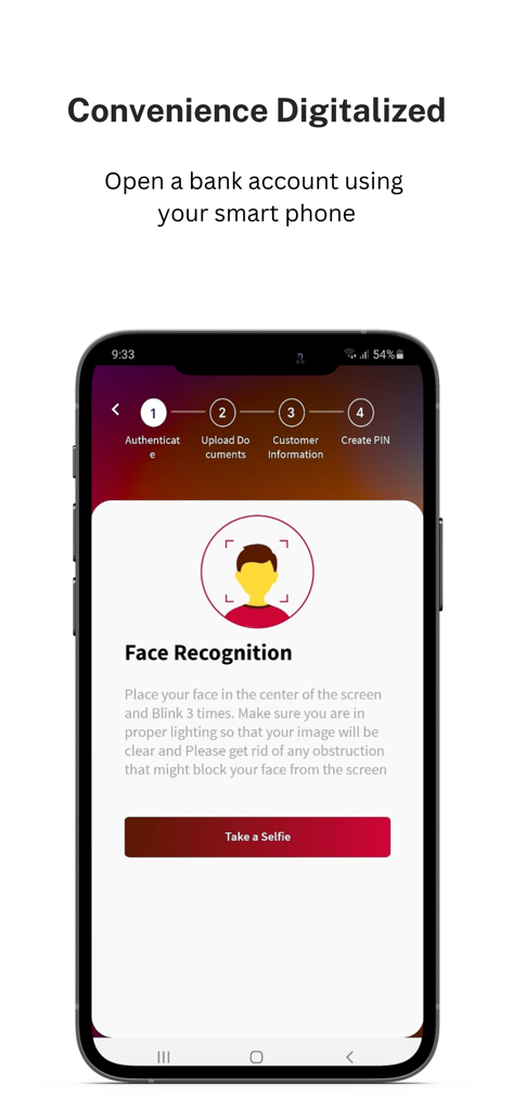 Apollo Digital app showing the face recognition step for digital bank account onboarding