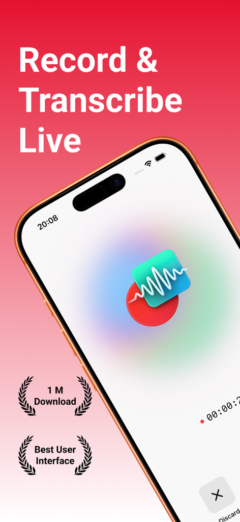 Nemo: AI Note Taker - Nemo app interface for live voice recording and transcription
