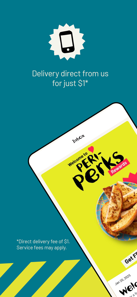 Nando's North America - Nando's North America mobile app promotion for one dollar delivery and PERi-Perks rewards