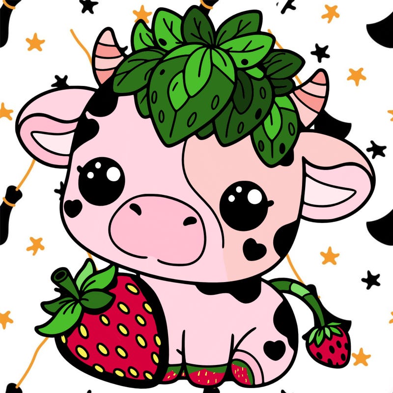 cute strawberry cow