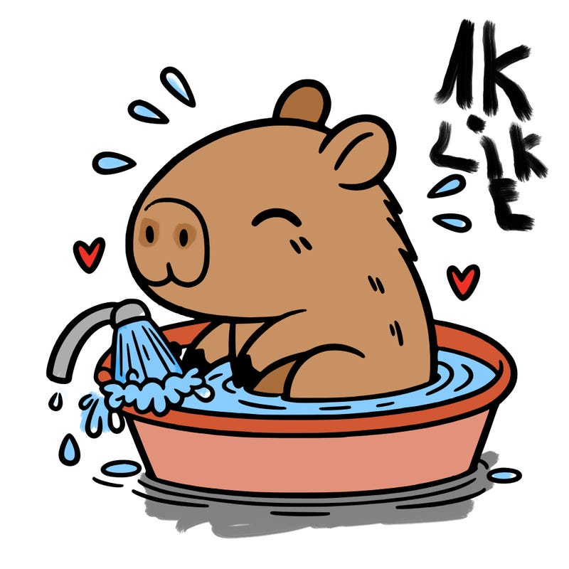 capybara taking a bath