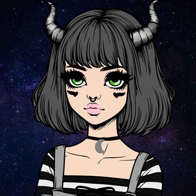 realistic girl with horns