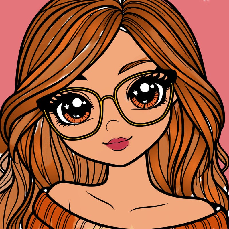 girl with beautiful eyes, hair, and glasses