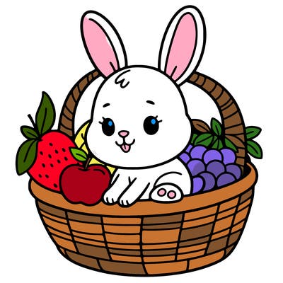 bunny in a fruit basket