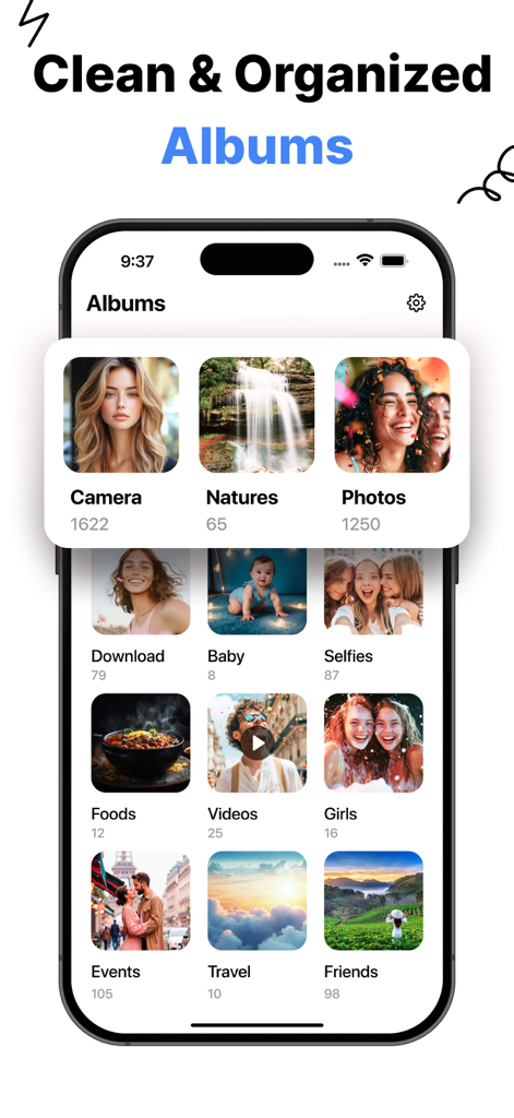 Gallery – Photo Vault - Clean and organized photo album grid in the Gallery Photo Vault app