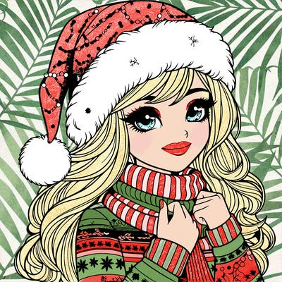 realistic christmas girl