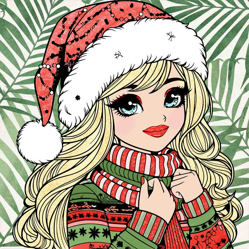 realistic christmas girl