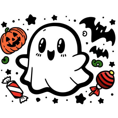 halloween cute little ghost