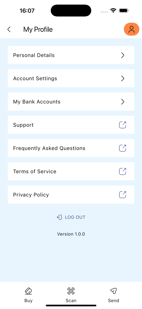 Instapay Chips - InstaPay Chipsファイナンスアプリのプロフィール設定画面