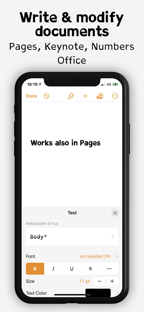 Dyslexia fonts - Apple Pagesドキュメントエディタへのディスレクシアフォントの統合。