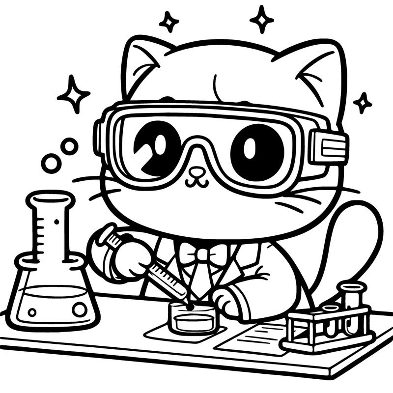 scientist cat