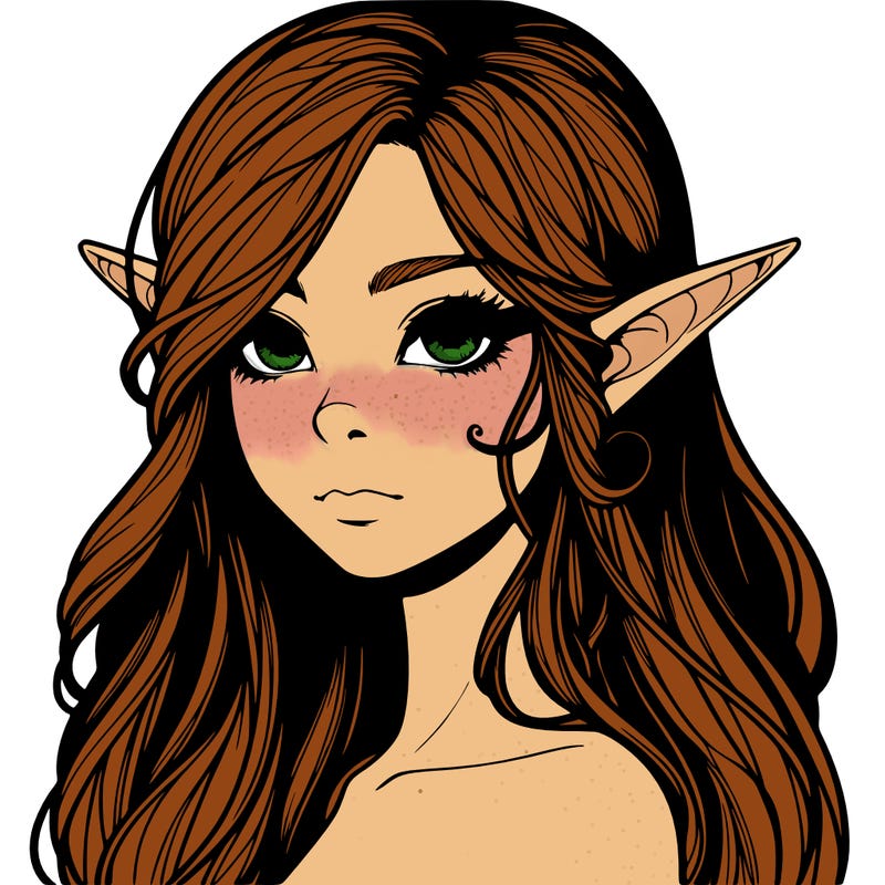 elf girl realistic dark fantasy