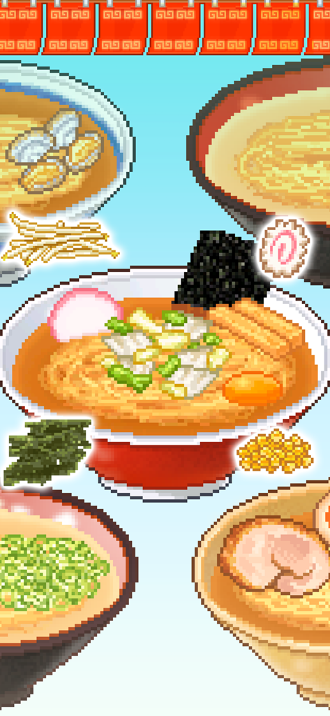 The Ramen Sensei - Várias tigelas de ramen em pixel art com diferentes ingredientes
