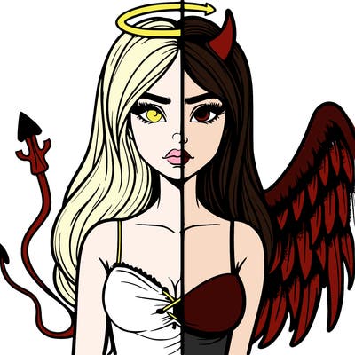 devil vs angel realistic girl