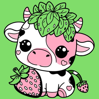 cute strawberry cow