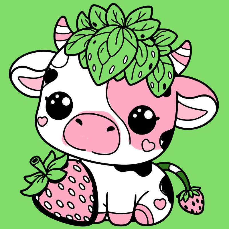 cute strawberry cow