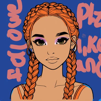 realistic girl with braids