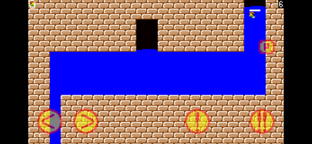TrapAdventure 2 retro 8-bit platformer gameplay in a water level