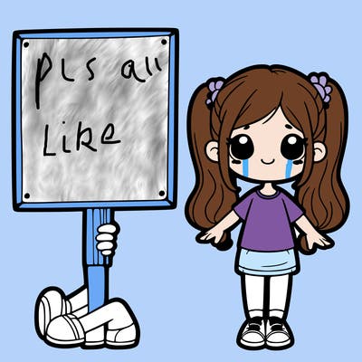 a girl with a blank sign