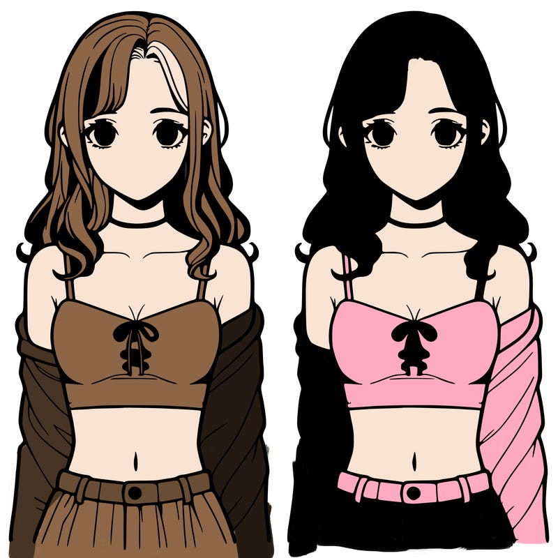 realistic girl split in 4 sections