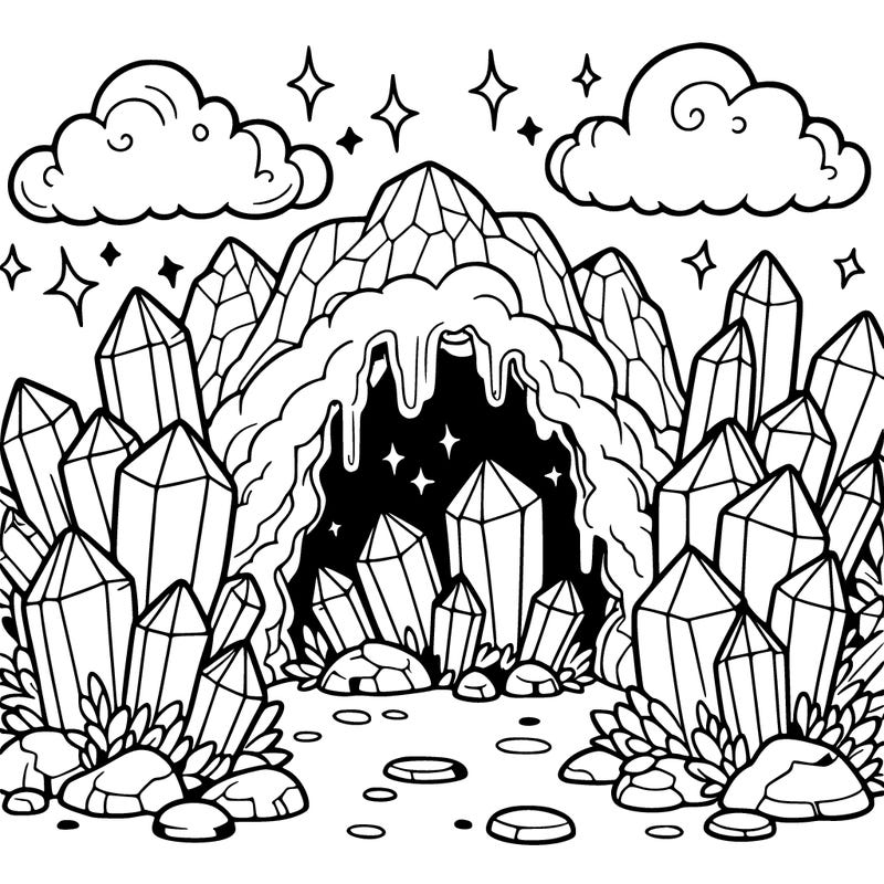 a cave with magic crystals