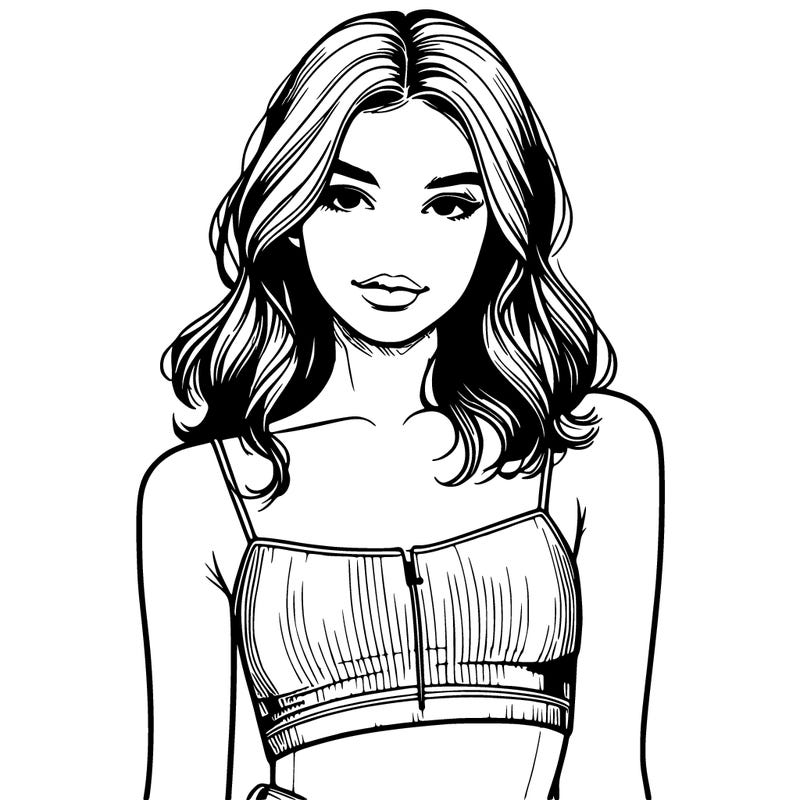 realistic girl with crop top