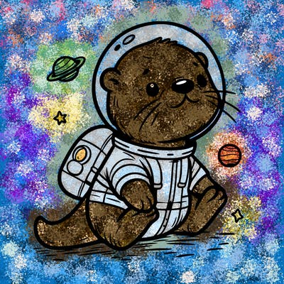 otter in a space suit