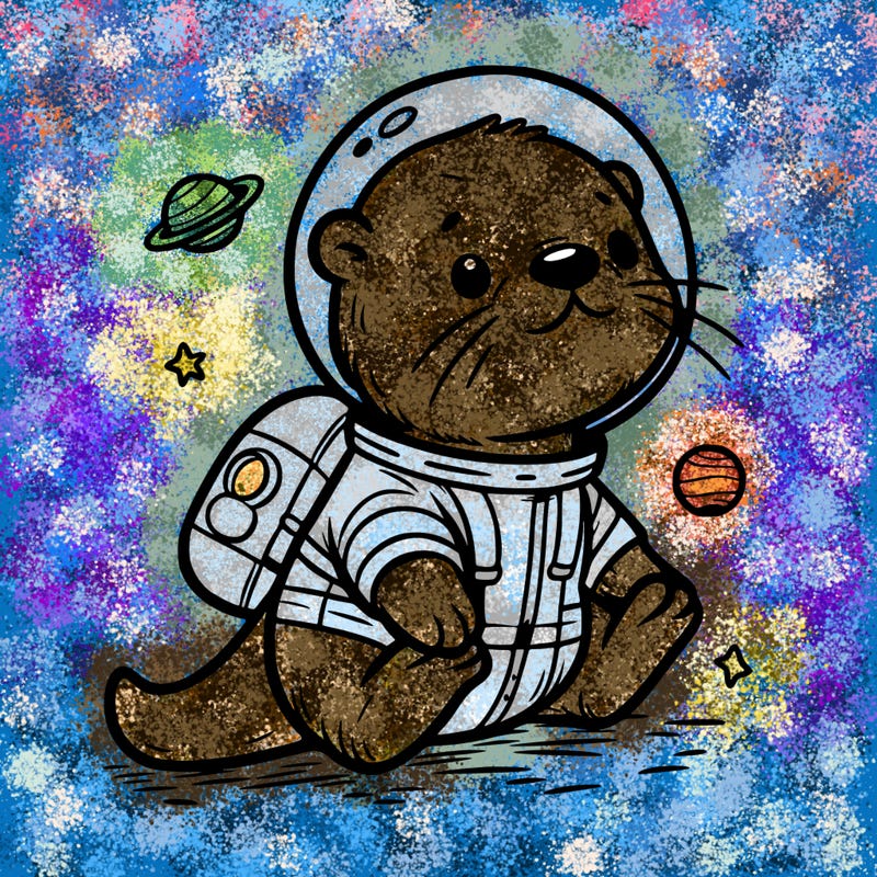otter in a space suit