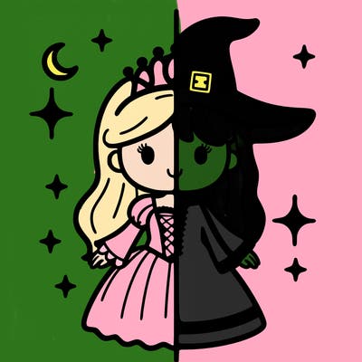 split princess and witch