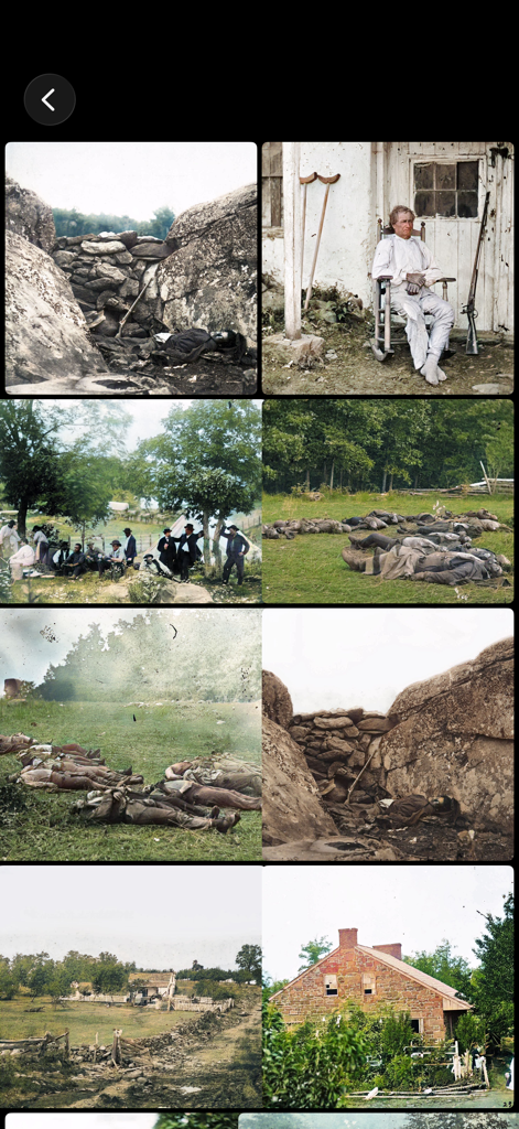 Battle of Gettysburg - Una galería de fotografías históricas coloreadas de la Batalla de Gettysburg que muestran soldados y ubicaciones del campo de batalla